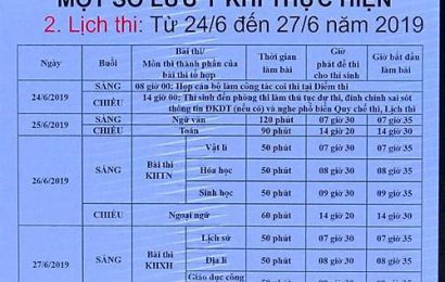 Lịch thi chính thức kỳ thi THPT Quốc gia năm 2019